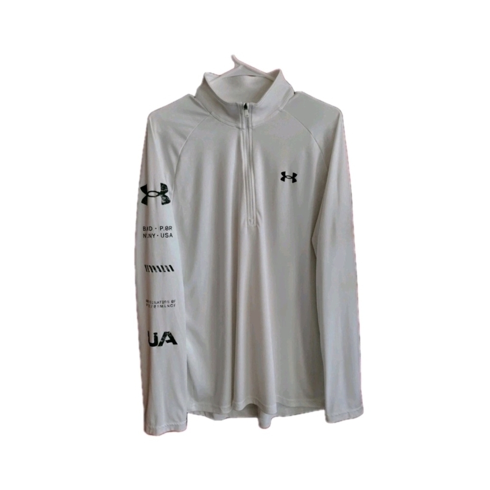 Under Armour 1/4 Zip Training Top White Size L Athletic Pullover